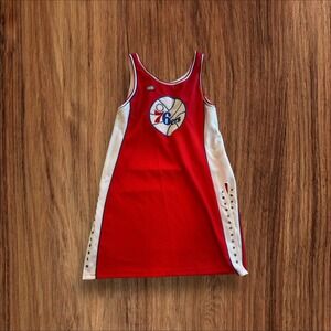 VTG Hardwood Classics NBA Dress Women's Size XL Red Philadelphia 76ers